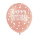 Ballon Happy Birthday Glitz Rose Goud | 6 stuks Ballon Happy Birthday Glitz Rose Goud | 6 stuks