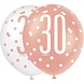 Ballonnen 30 jaar Glitz Rose Goud | 6 stuks Ballonnen 30 jaar Glitz Rose Goud | 6 stuks