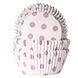 Baking cups wit met roze stippen | 50 stuks Baking cups wit met roze stippen | 50 stuks