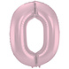 Folat Ballon aluminium numéro 0 Mat Rose Pastel | 86cm Folat Ballon aluminium numéro 0 Mat Rose Pastel | 86cm