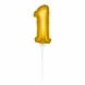 Folat Ballon folie 1 goud met stokje | 36cm Folat Ballon folie 1 goud met stokje | 36cm