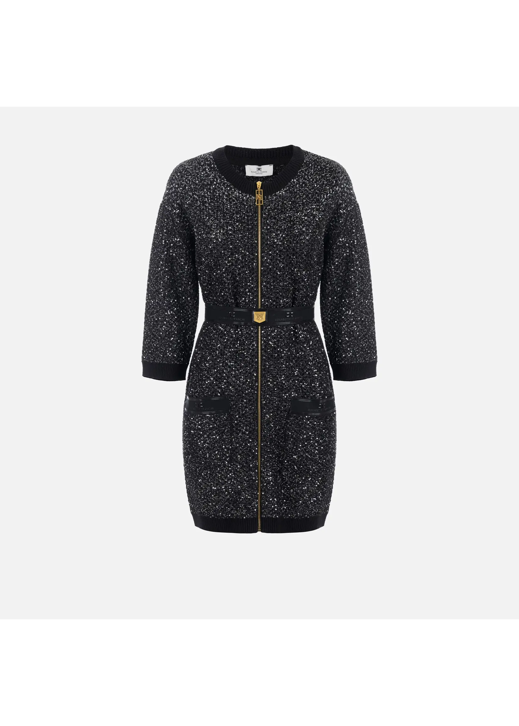 Elisabetta Franchi JURK AM35M47E2 ZWART/ZILVER