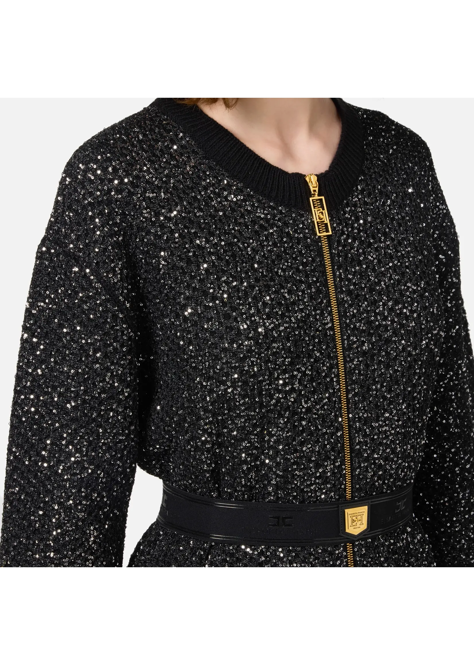 Elisabetta Franchi JURK AM35M47E2 ZWART/ZILVER