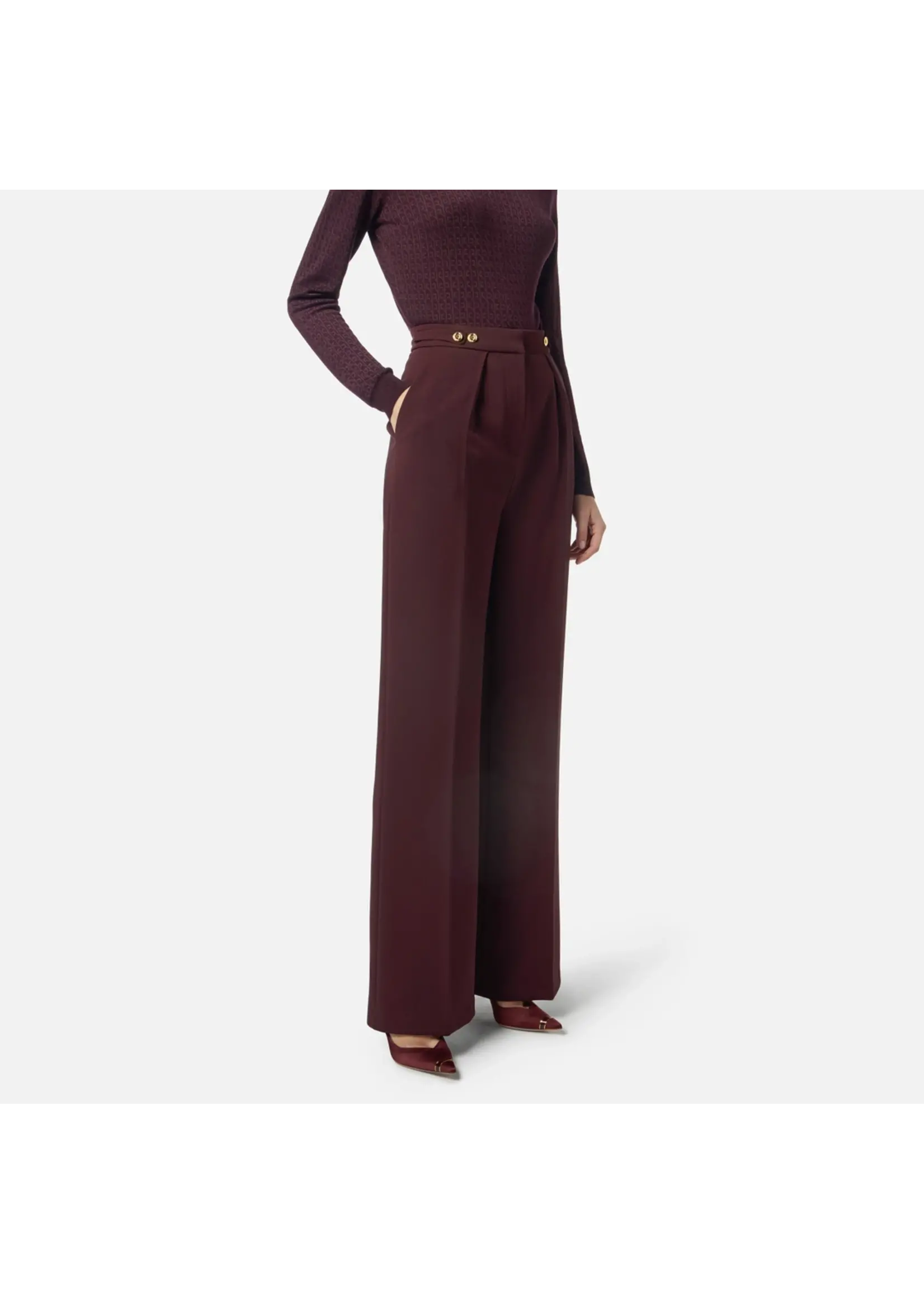 Elisabetta Franchi PANTALON PA09956E2 MERLOT