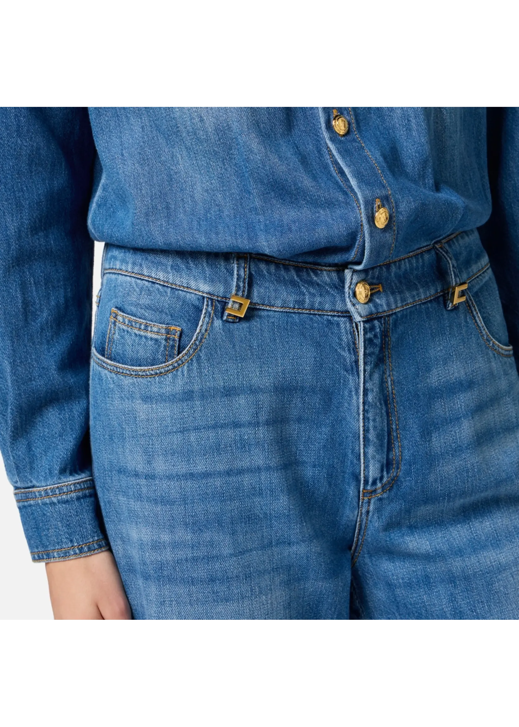 Elisabetta Franchi JUMPSUIT JEANS LICHT BLAUW  TJ38D51E2