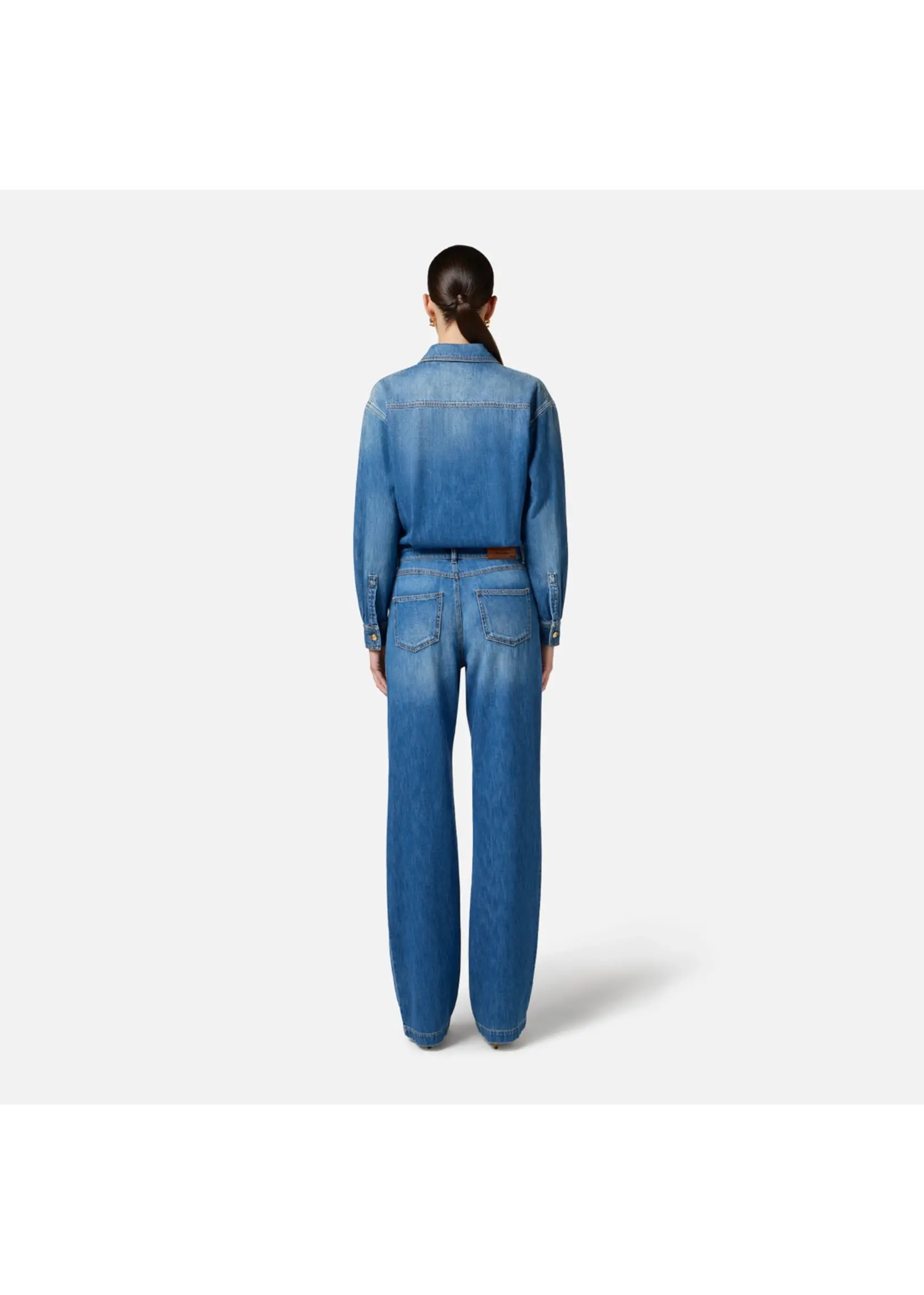 Elisabetta Franchi JUMPSUIT JEANS LICHT BLAUW  TJ38D51E2