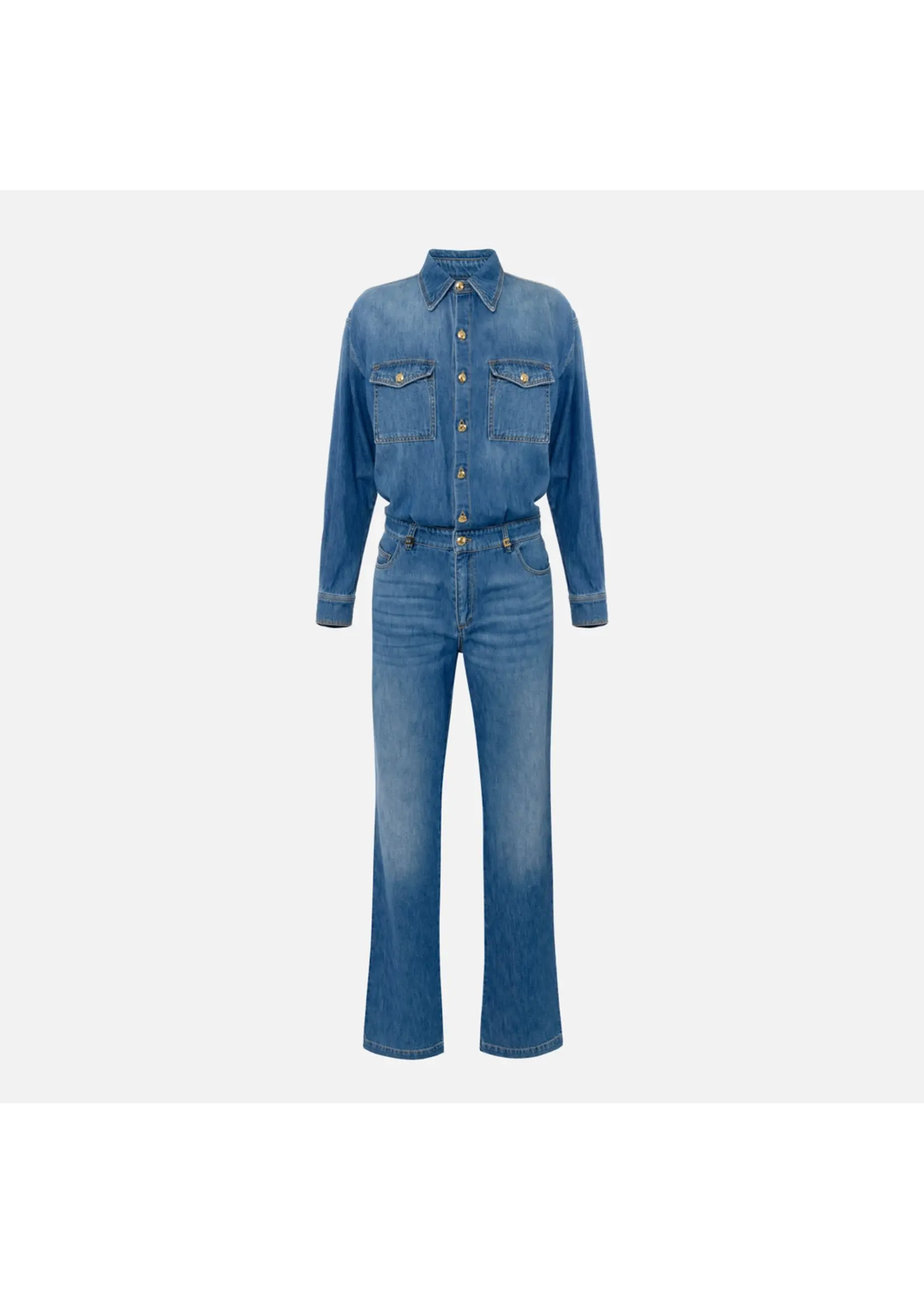 Elisabetta Franchi JUMPSUIT JEANS LICHT BLAUW  TJ38D51E2