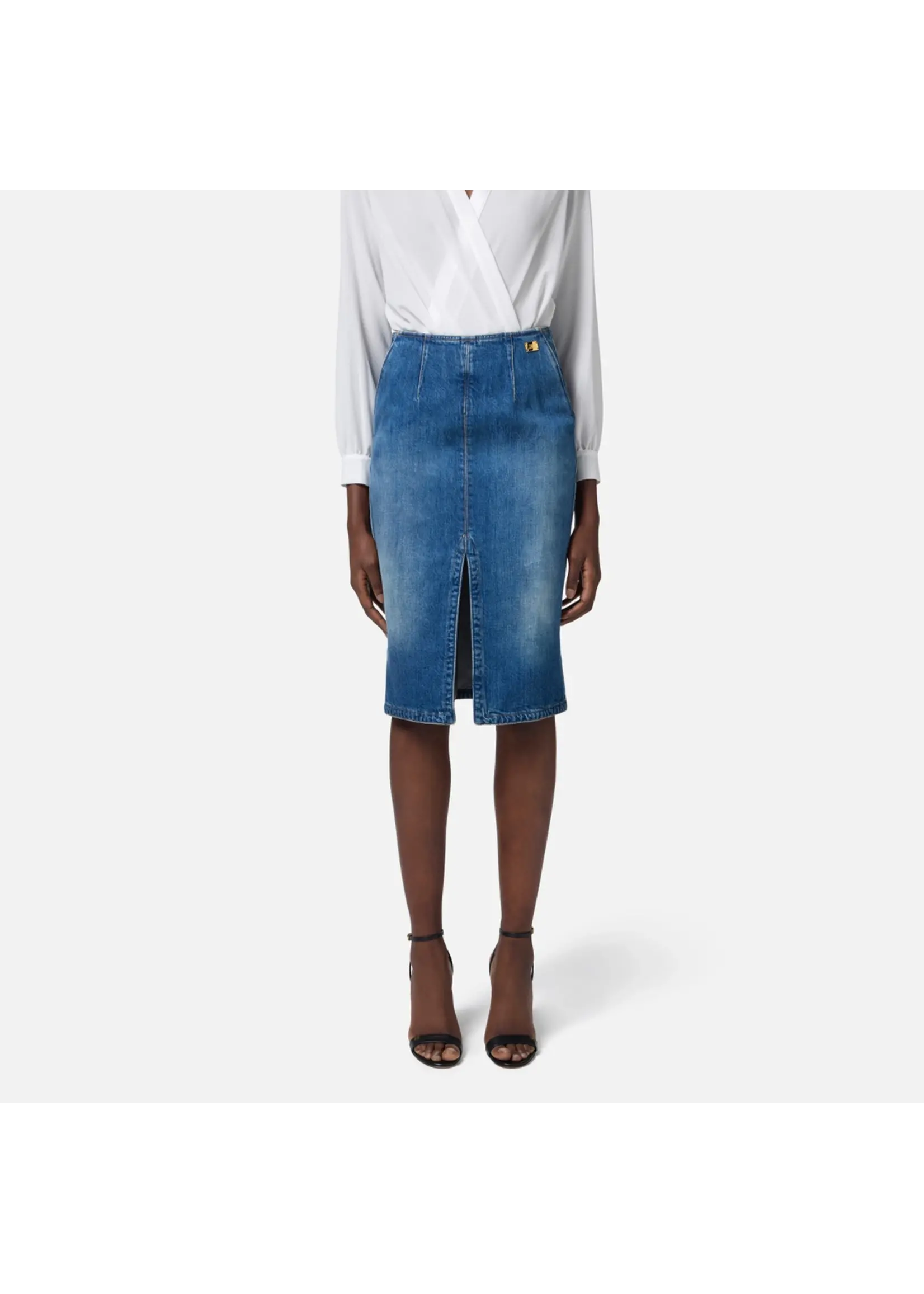 Elisabetta Franchi JEANSROK GJ35N51E2 BLAUW