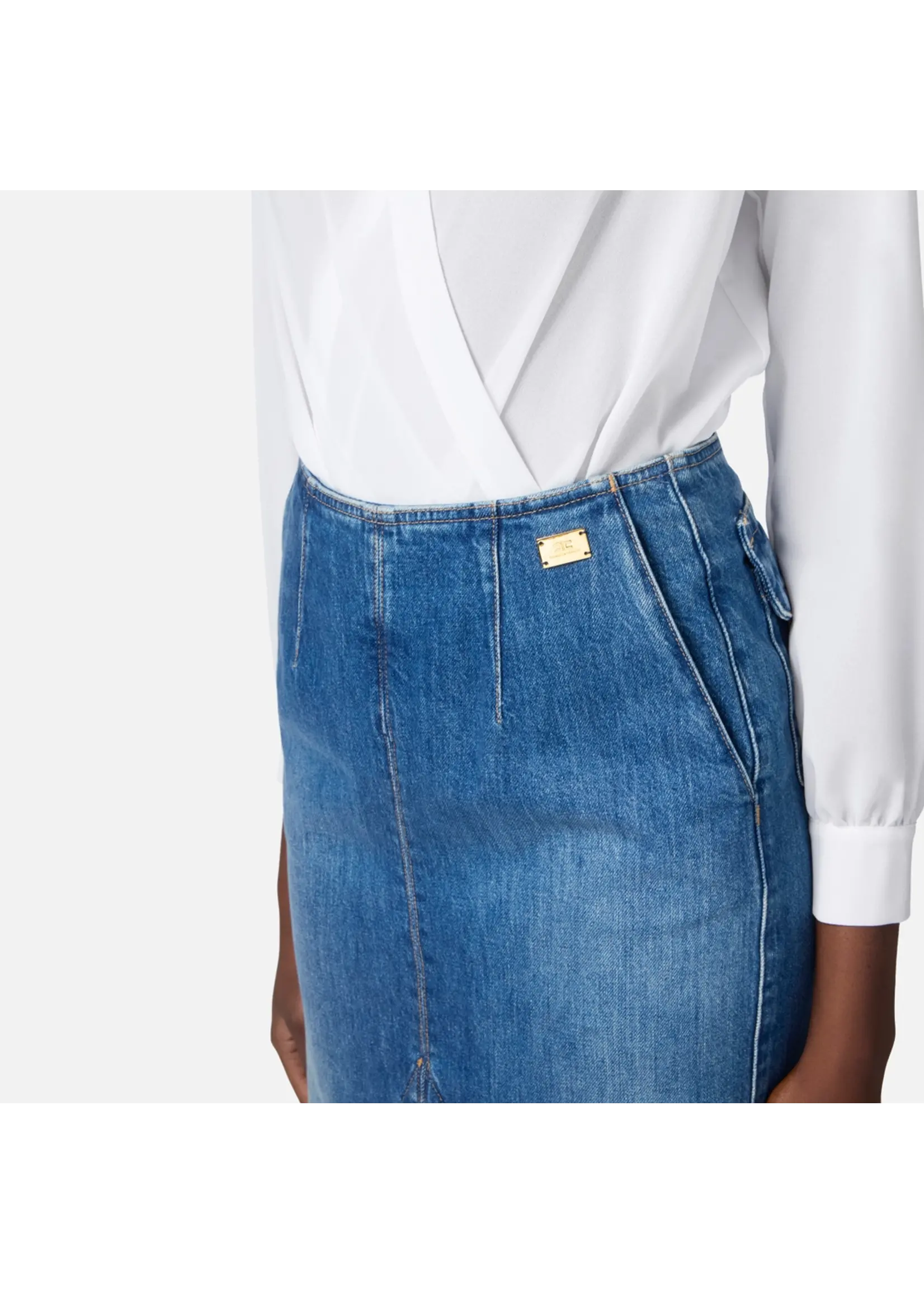 Elisabetta Franchi JEANSROK GJ35N51E2 BLAUW