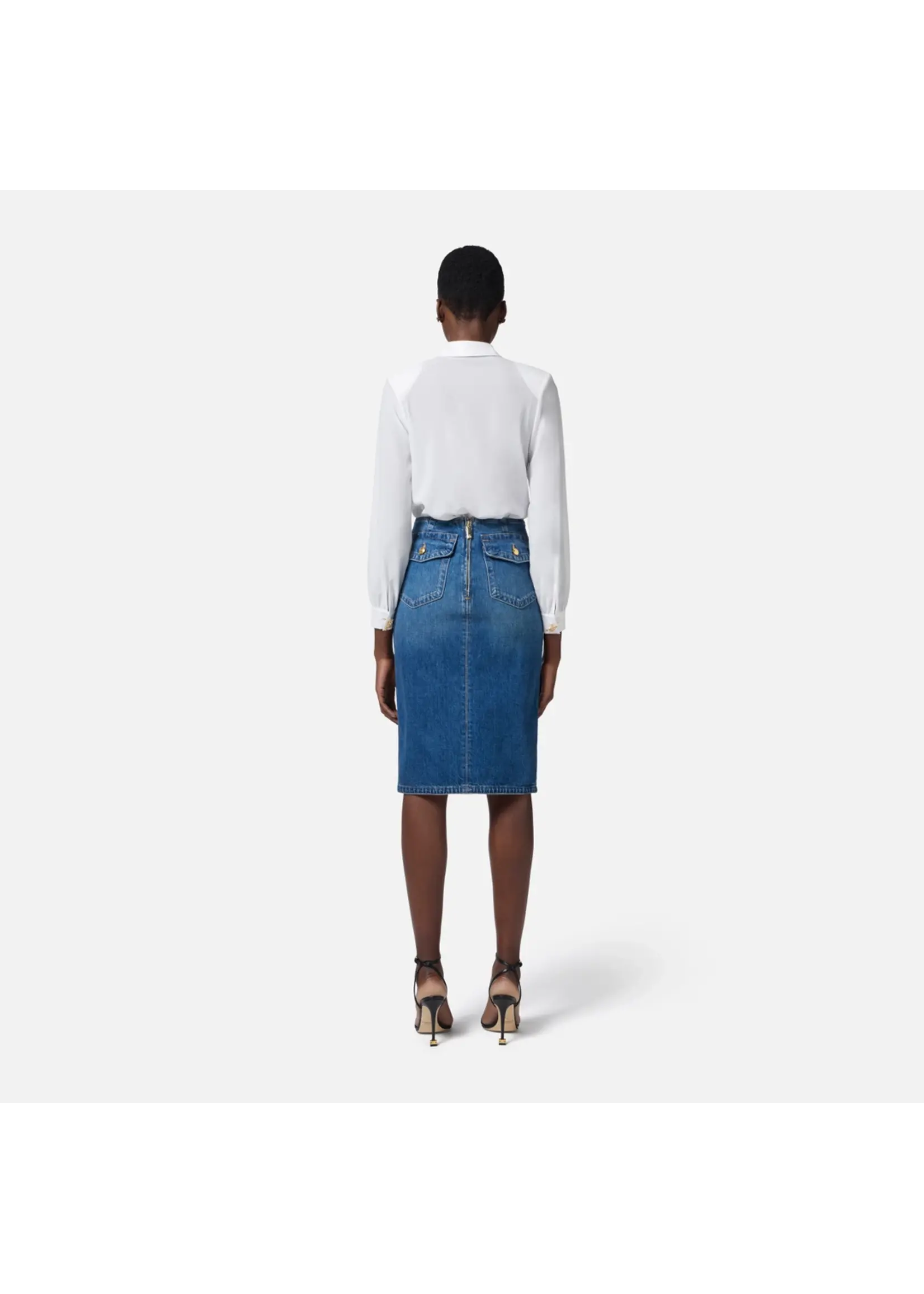 Elisabetta Franchi JEANSROK GJ35N51E2 BLAUW