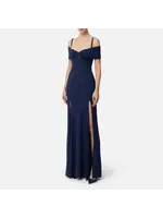 Elisabetta Franchi JURK ABR0551E2 BLAUW LANG