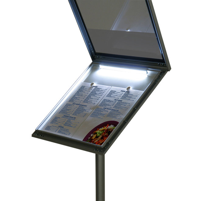 Menustandaard buiten 2xA4 LED verlicht