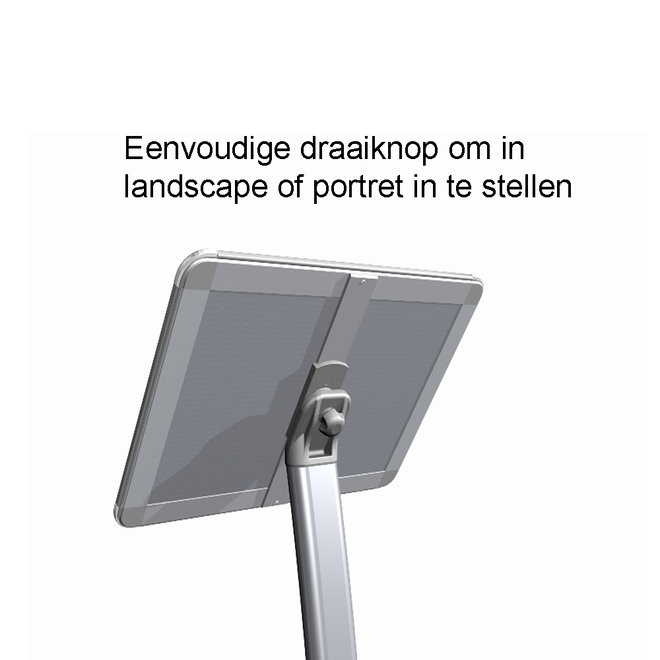 Menubord verstelbaar, aluminium staander ovaal in A4 en A3