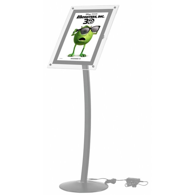 Menubord Curved met acryLED Verlichting Zilver