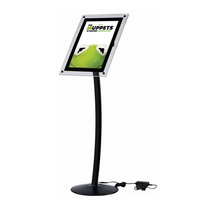 Menubord Curved met acryLED Verlichting Zwart