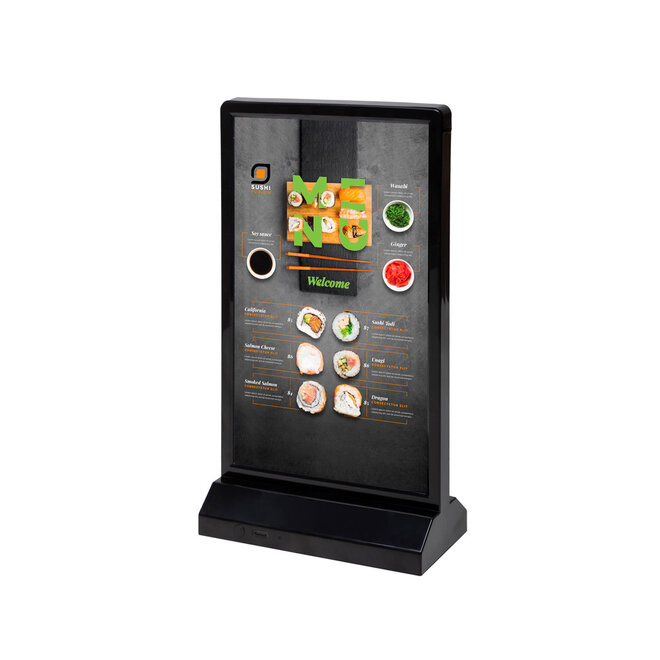 Menukaarthouder verlicht LED zwart of wit | T-standaard maat 99x210mm,  A5