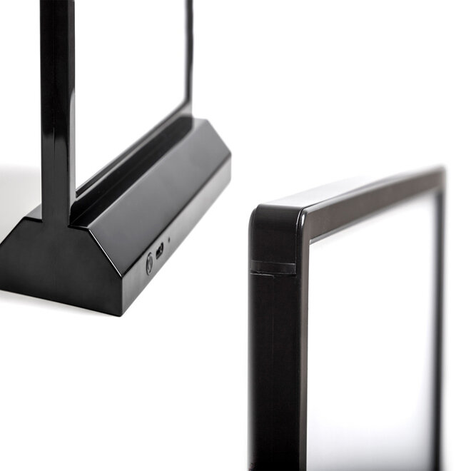 Menukaarthouder verlicht LED zwart of wit | T-standaard maat 99x210mm,  A5