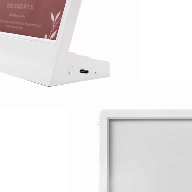 Menukaart standaard A5 verlicht | L-standaard A5 LED in wit of zwart