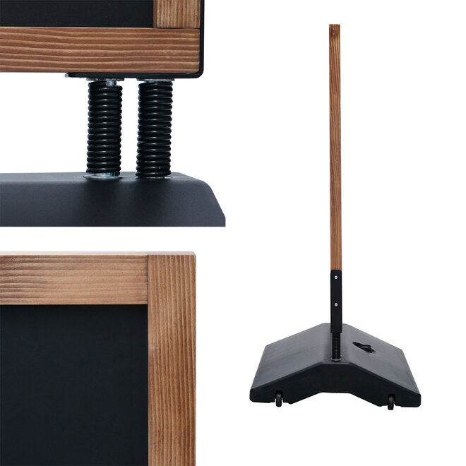Houten Krijtstoepbord met zwarte waterbase | A1, 70x100cm (B1) leverbaar
