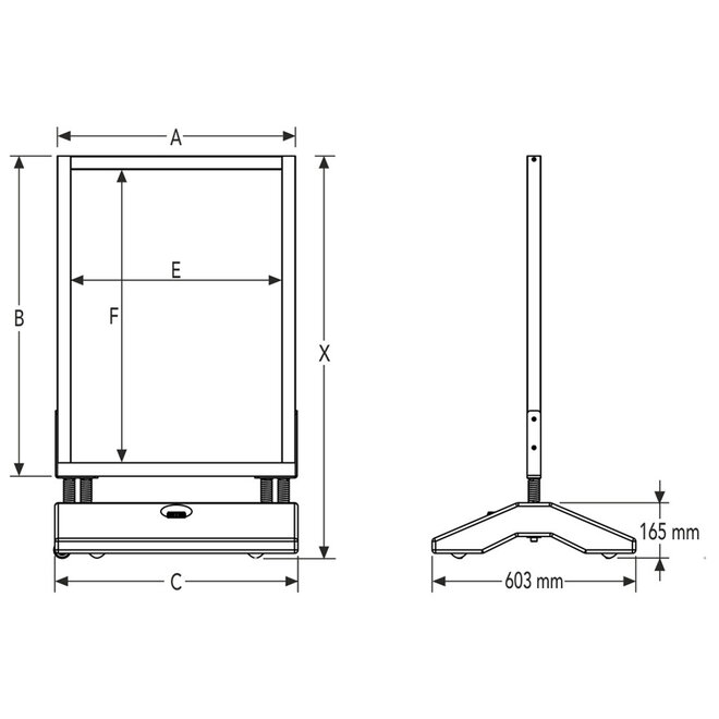 Houten Krijtstoepbord met zwarte waterbase | A1, 70x100cm (B1) leverbaar