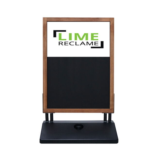 Houten Krijtstoepbord met zwarte waterbase | A1, 70x100cm (B1) leverbaar