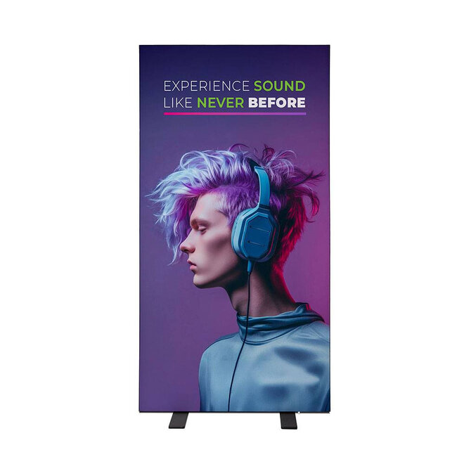 LED Textielframe zwart dubbelzijdig | 100x200cm | Binnen gebruik