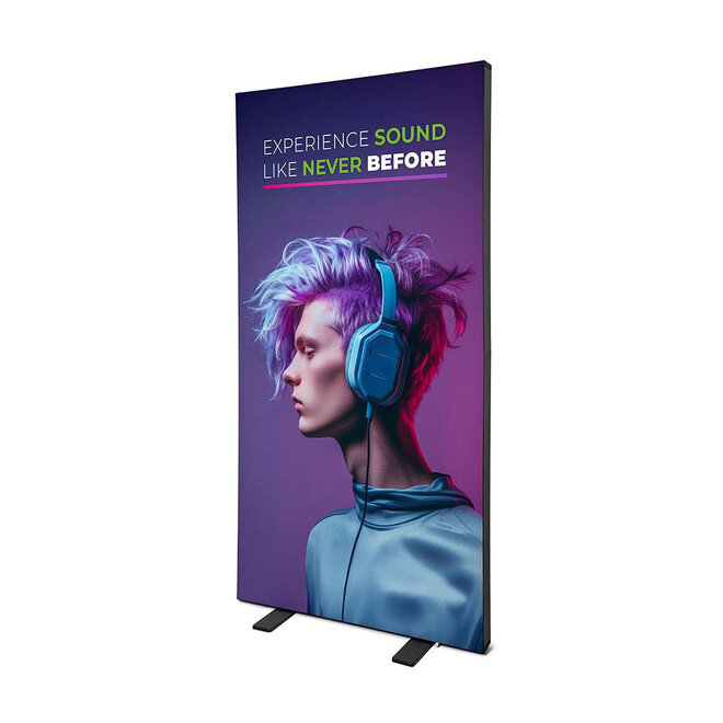 LED Textielframe zwart dubbelzijdig | 100x200cm | Binnen gebruik