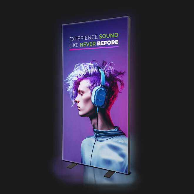 LED Textielframe zwart dubbelzijdig | 100x200cm | Binnen gebruik