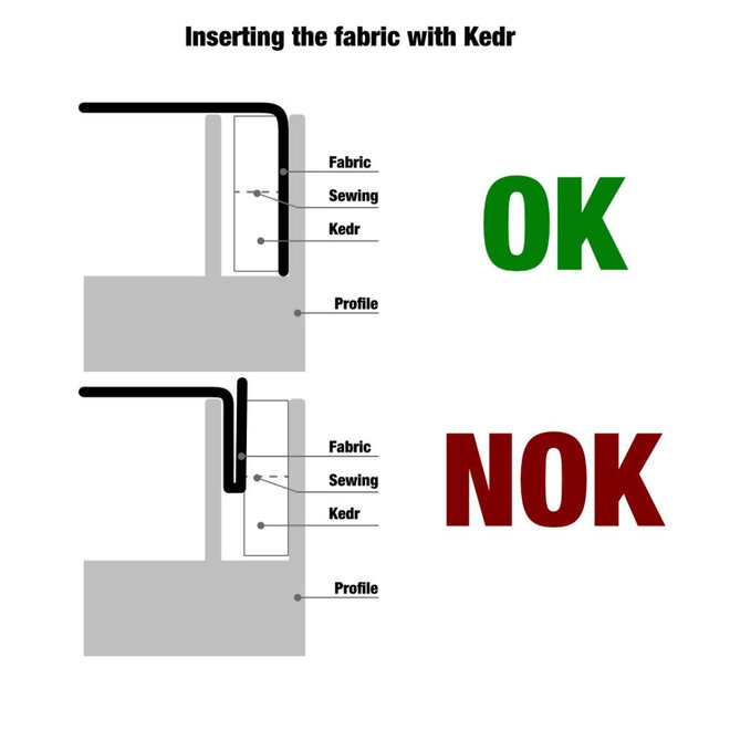 Textielframe  Wand LED verlicht enkelzijdig zilver