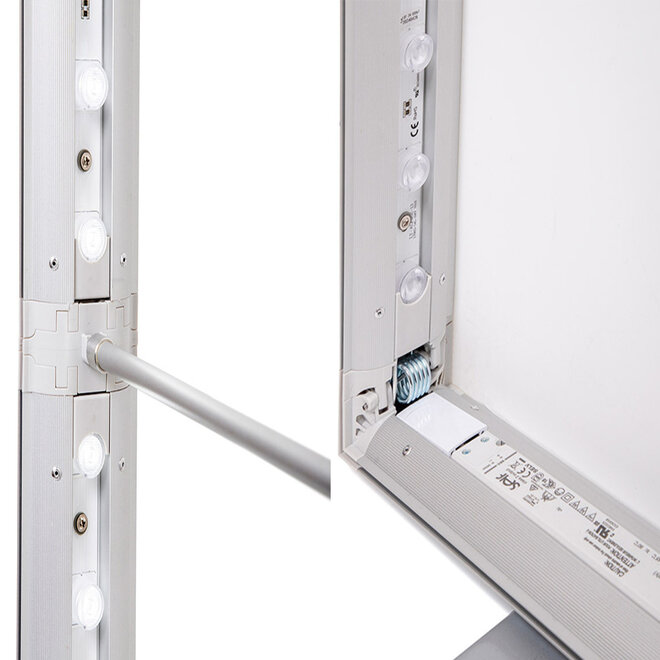 LED Textielframe  vouwbaar zilver - Binnen gebruik