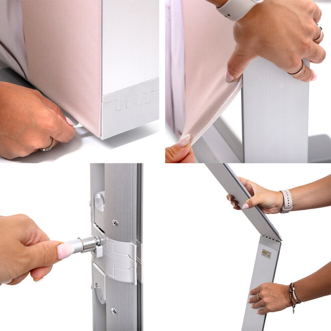 LED Textielframe  vouwbaar zilver - Binnen gebruik