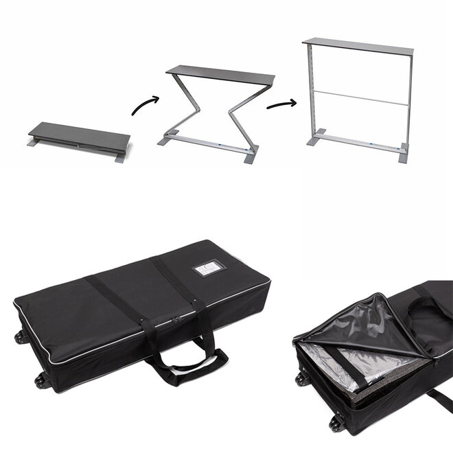 Textielframe met tafelblad LED verlicht vouwbaar