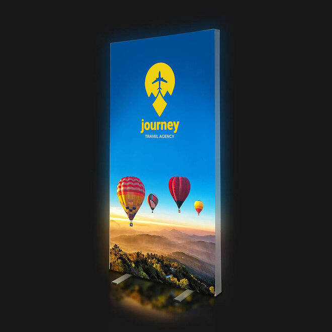 Vrijstaand Textielframe LED verlicht zilver dubbelzijdig - Binnen gebruik