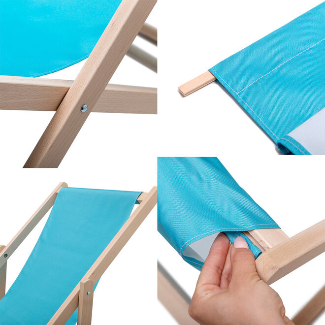 Strandstoel klassiek hout verstelbaar | met print logo