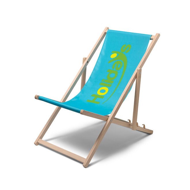 Strandstoel klassiek hout verstelbaar | met print logo