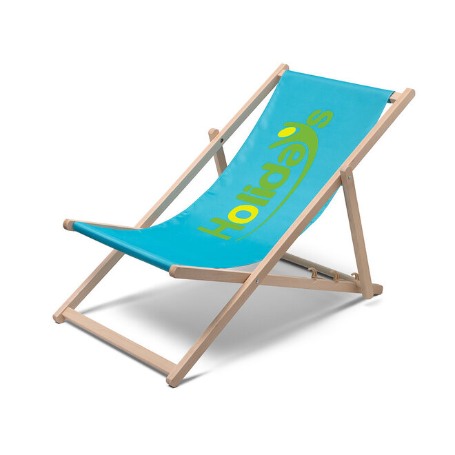 Strandstoel klassiek hout verstelbaar | met print logo