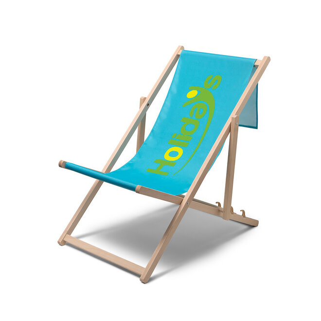 Strandstoel klassiek hout verstelbaar | met print logo
