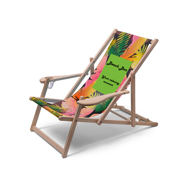 Houten Strandstoel Comfort | met print logo
