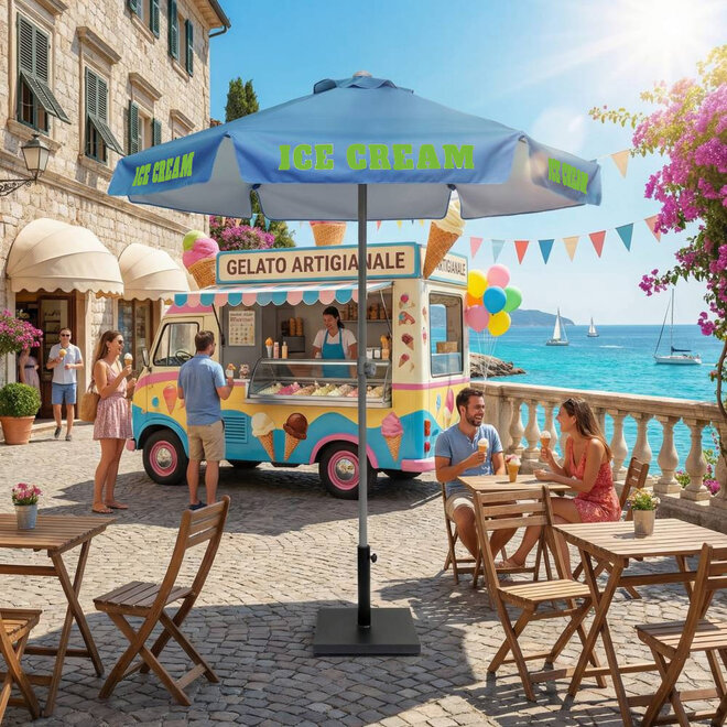 Parasol Horeca met logo bedrukt