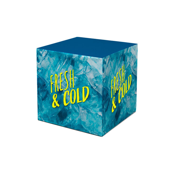 Zitkubus met logo bedrukt