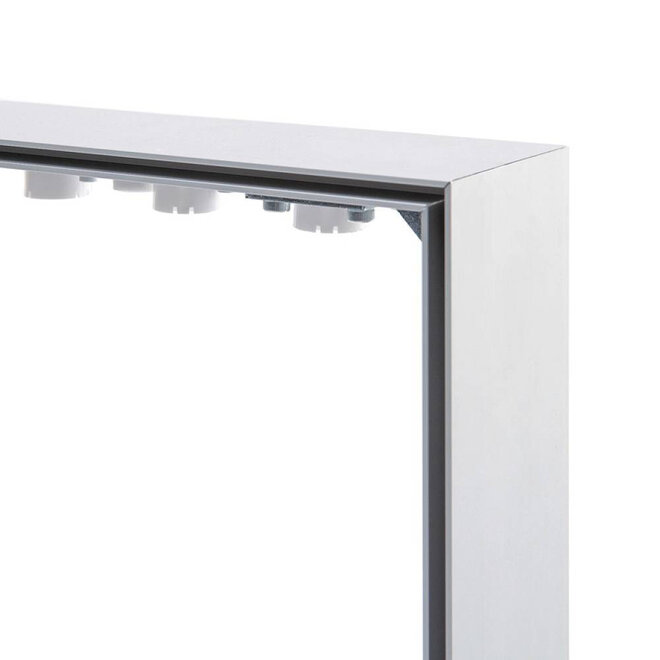 Textielframe  Wand LED verlicht enkelzijdig zilver