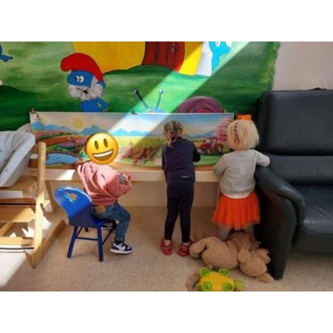 Voorjaar/zomer- boerderij leven - Speelmat met achterwand