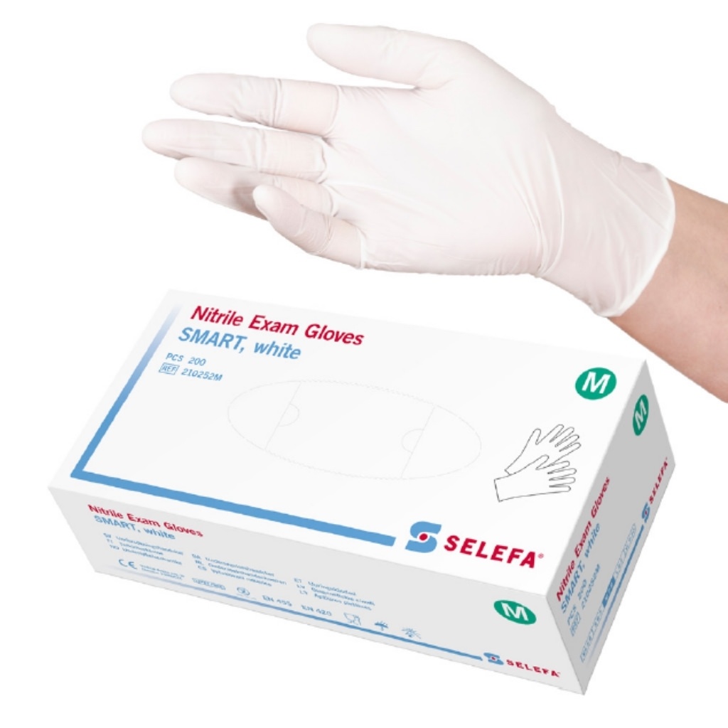 Selefa Smart Nitrile White handschoenen (diverse maten)