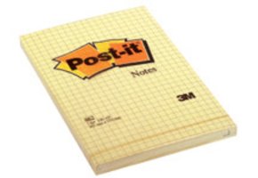 Notitieblok ruit 102x152mm geel/pak6