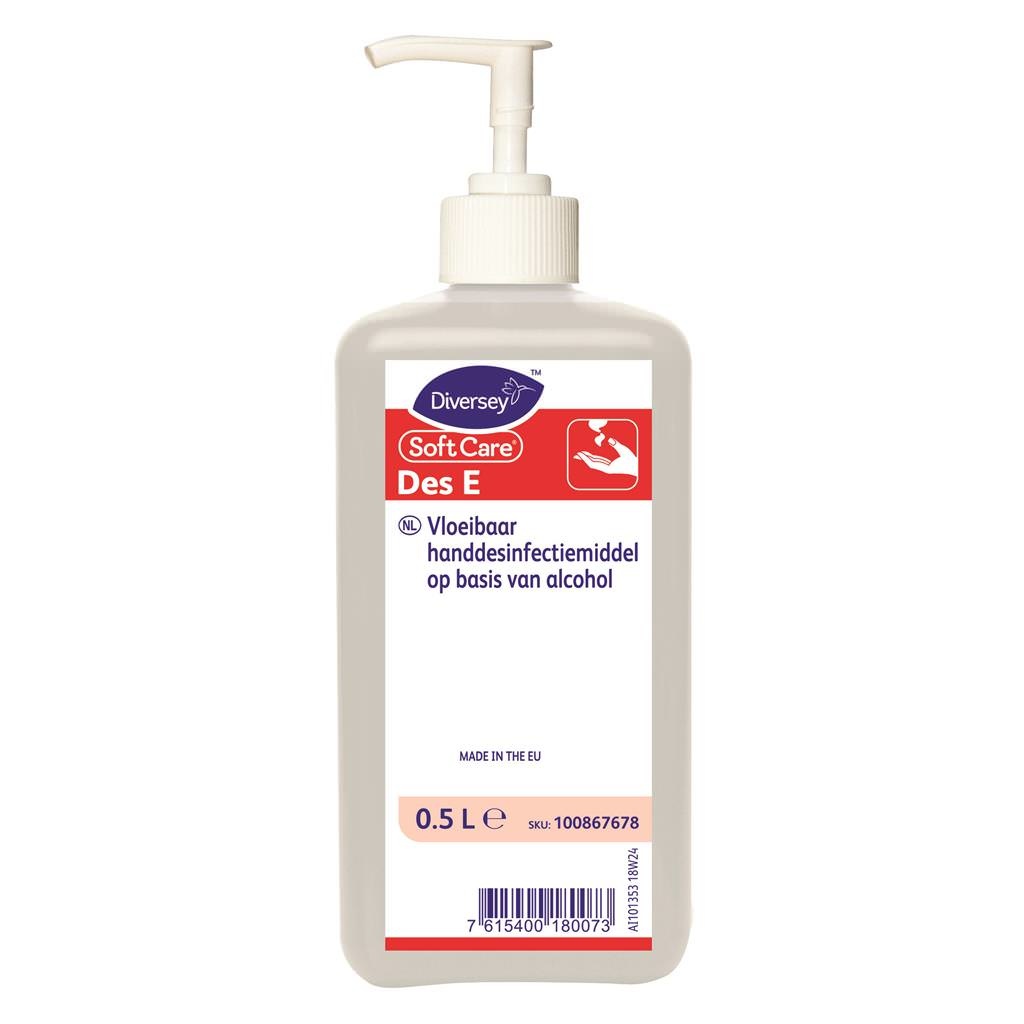 Soft Care Des E H5 (vierkante fles met pompje) 500 ml (10 stuks)