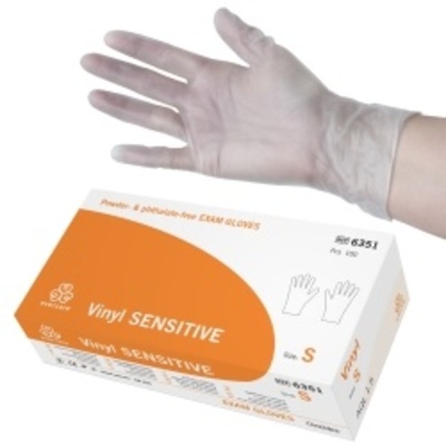 Evercare Vinyl sensitive handschoenen (diverse maten)