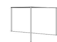 Gesloten wand 4,5 meter, wit