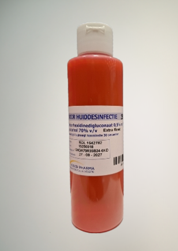 AddedPharma Chloorhexidinedigluconaat 0,5% in alcohol 70%  - 250ml extra rood