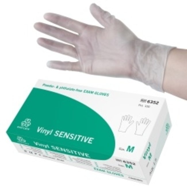 Evercare Vinyl sensitive handschoenen (diverse maten)