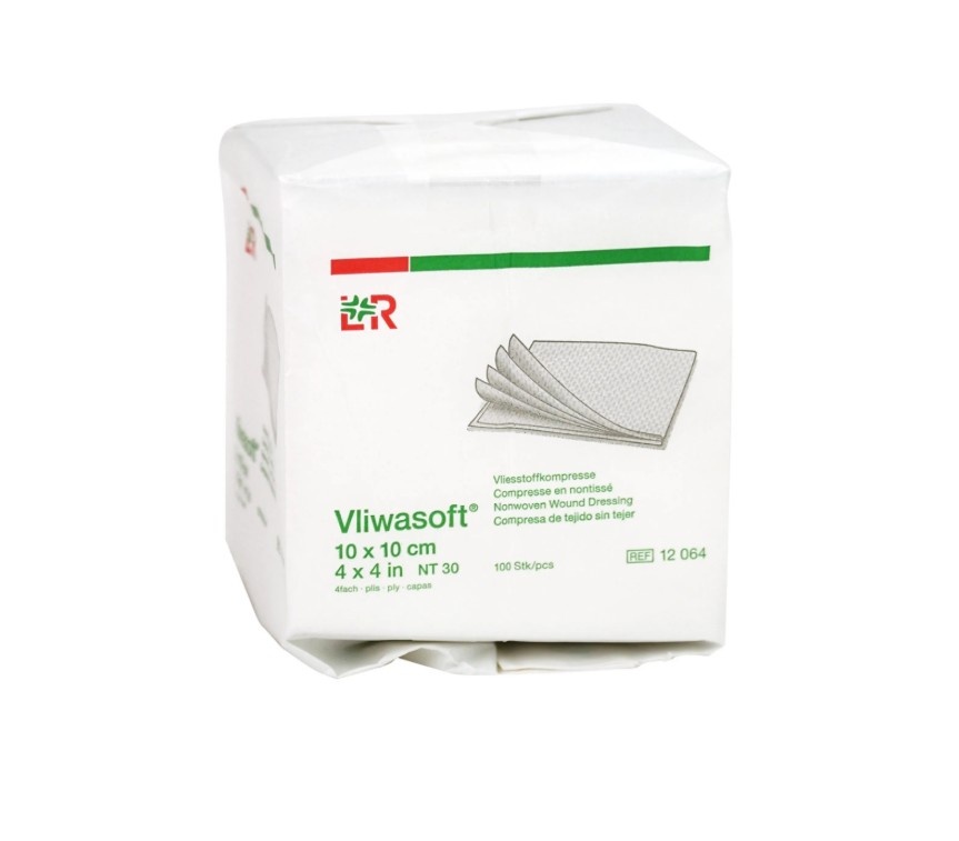Vliwasoft nonwoven kompres 4L 10x10cm niet steriel (100 stuks)